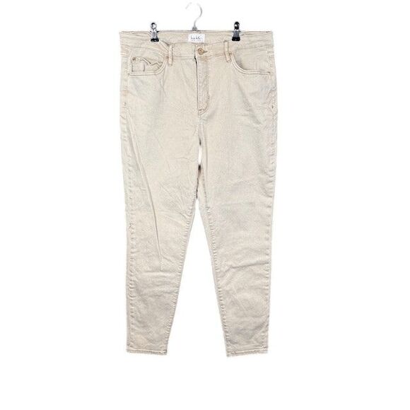 Nicole Miller Soho High Rise Ankle Skinny Tan Jeans Khaki Beige Stretch Size 14 - Picture 1 of 14